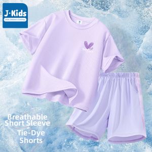 JKIDS | Pleated Quick-dry Ice-silk Girls Summer Outfit