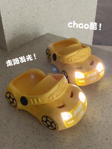 Glowing Cool Light Childrens Slippers Summer Outdoor Wearable Flat Heel EVA Material Cartoon Style Boys Girls Slippers