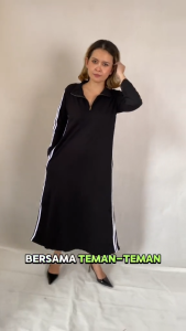 YESAMALIKA MIDI DRESS | Dress Kaos Wanita 7/8 Bahan Cotton Combed 24s | Varian Warna | All size reguler