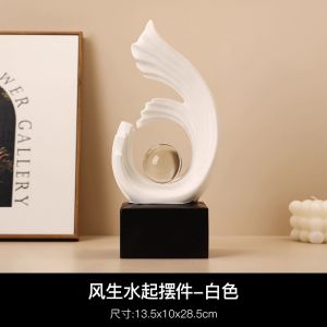 BHM Luxury Resin Glass Decorative Figurine for Office Living Room Entrance Modern Minimalist Style Moving House Gift