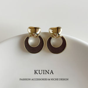 French Vintage Heart Shaped Earrings Women Elegant Unique Bobble Exquisite High-end Feelings Ear Jewelry Sterling Silver