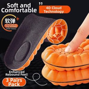 Comfort Soft Thick Pain Relieving Sport Cushion Sweat Absorption Odor Prevention Breathable Male Shoe Insoles