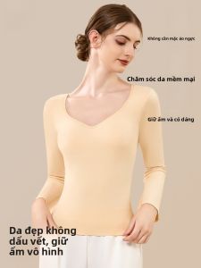 MiiOW | Áo ngực lót lót giữ nhiệt cho nữ MiiOW Cat Person Áo ngực lót lót dày cổ thấp mùa thu đông mới Áo sơ mi cơ bản