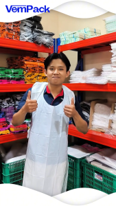 Apron Plastik Sekali Pakai Isi 5 PCS | Celemek Masak Bening Anti Air & Minyak | Bahan PE Kuat Higienis