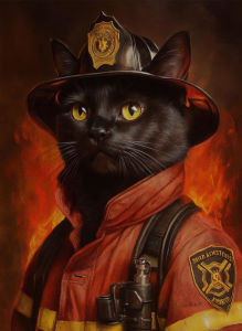 Renaissance Portrait Cat Art Posters Funny Cats Prints Canvas Painting Animal Wall Art Pictures Home Living Room Decoration2