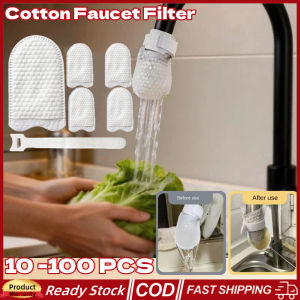 (Youyue) 100PCS Disposable Faucet Filter Cotton Water Purifier Universal Anti-Splash Thickened Water Filter with Sediment Barrier for Home Kitchen Bathroom