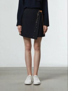 Star Sequins Tied Solid A-Line Skirt for Early Autumn