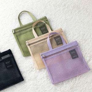 1 ชิ้นความจุขนาดใหญ่ตาข่ายเก็บกระเป๋าแต่งหน้ากระเป๋าถือแบบพกพาเดินทางซักผ้าและอาบน้ําถุงเก็บแขวนถุงเก็บเครื่องสําอาง