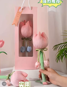 Búa Ngải Cứu Hoa Tulip 28cm Kèm Túi Quà – Gậy Gõ Lưng Vai Gáy Cầm Tay Nhỏ Gọn Dễ Sử Dụng