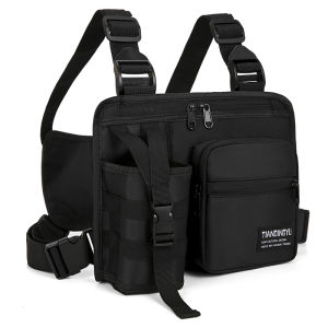 Outdoor Tactical Vest Bag Mens Camouflage Sports Chest Bag Portable Phone Water Cup Storage Integrated Design Travel Vest