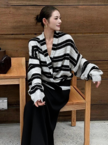 DANTING | Stylish Elegance Striped Knit Two-piece Set