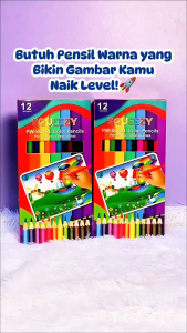 PER KOTAK/12 PACK Pensil Warna Squeezy | Colour Pencil | Pensil Warna Murah | Coloring Pencil | Pensil Warna Pendek PW-SQ12S | Pensil Warna Panjang 12 PW-SQ12L