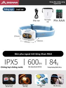 BSWOLF | Đèn Đeo Đầu Siêu Sáng Ánh Sáng Cường Độ Cao Tuổi Thọ Pin Dài Có Cảm Biến Chuyển Động