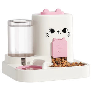เครื่องให้อาหารสัตว์เลี้ยงอัตโนมัติและ Waterer 2 In 1ชามอาหารแมวชามใส่น้ำสุนัข