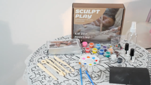 ชุดดินเหนียวสำหรับงานปั้นและแกะสลักเซรามิกแห้งเองแบบสูญญากาศเหมาะสำหรับผู้ใหญ่และเด็กป DIY