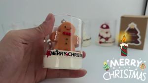 Christmas Scented Candle Glass Cup Soy Wax Santa Tree Snowman Reindeer Gift Home Decoration Holiday Aromatherapy Candle
