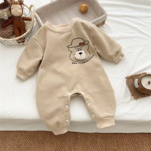 Cute Baby Boy Outfit Spring Clothes One Year Old Crawling Suit Korean Style Polyester Fiber Long Sleeve Overalls for Babies