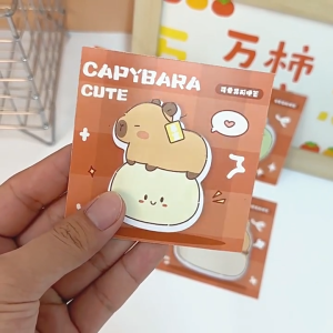 Cute Capybara Sticky Notes for Students – Comel Nota Lekat Capybara untuk Pelajar – 可爱卡通卡皮巴拉便利贴学生高颜值加厚耐用便签纸