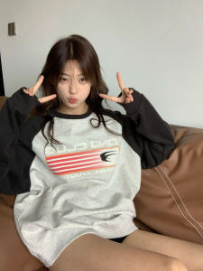 Retro American Style Oversize round Neck Sweatshirt for Women with Shoulder Insertion Loose Fit Couples Hoodie Autumn Winter