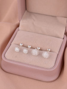 925 Sterling Silver Dandelion Stud Earrings Womens Sleepwear-friendly Fashion Jewelry Ear Cuffs No-allergic No-fall-off