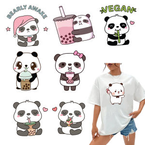 Cute Panda Baby Pattern Self Adhesive With Pressing And Ironing Way Is Used To Clothes Bag Funny No Smell Hot Stamping Sticker