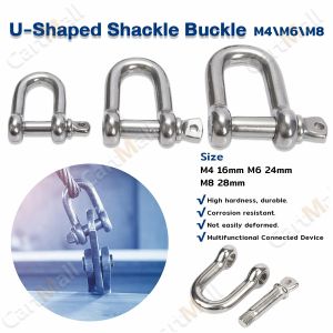 D-Type/U-Shaped Shackle Buckle D Ring Lock Bow Shackle Wire Rope Fastener Hardware Accessorie M4 M6 M8