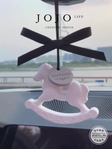 Colorful Wooden Horse Car Perfume Hanging Ornament Aromatherapy Automobile Decoration Accessory by Mr Grocery
