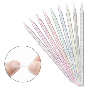 100Pcs Reusable Double-head Crystal Cuticle Pusher Cuticle Removal Tool Nails Art Pedicure Care Drill Stick Manicure Accessories
