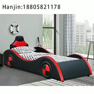 Children Boy Single Bed Car-shape Cartoon Room 1.5m Racing Car Bed Leather Bed