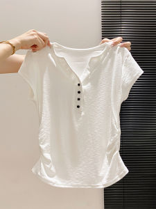 LUOSHAO | Slim Fit Half-Open Neck T-Shirt