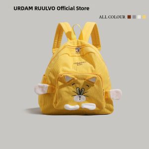 URCDN RDALVO | Cute Cat Pattern Corduroy Backpack