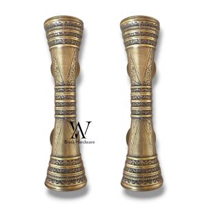 Handle Pintu Rumah Kuningan Antik Motif Godo Ukir 20 cm 2 Pcs