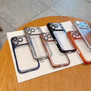 Luxury Plating Matte Transparent Wireless Charging Phone Case For iPhone 13/14/15/16/17 Pro Max Air Plus Shockproof Clear Cover
