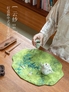New Chinese Zen Style Cloud Cloth Tea Set Tea Room Dry Poured Tea Table Mat Waterproof Tea Cup Mat Drinking Cloth Pad Tea Pot Holder