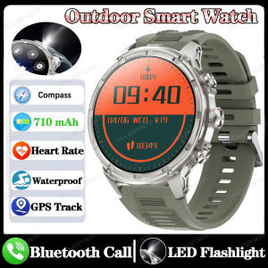 New 710mAh Outdoor Bluetooth Call Smart Watch 1.85"HD Sports Watches LED Flashligh Health Monitoring 10ATM Waterproof Smartwatch