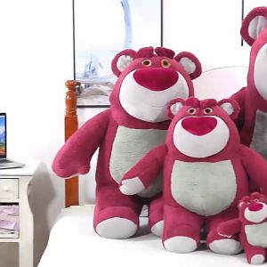 70CM/110CM Lotso Strawberry Bear Fat Long Bolster Comfort For Sleeping Bantal Peluk Kartun Comel Bantal Peluk 草莓熊抱枕娃娃