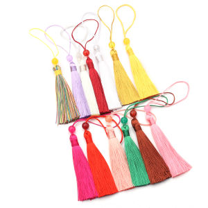 10pcs Handmade Soft Mini Tassels With Jade Beads Tassels For Crafts Silky Tassel for DIY Jewelry Making Bookmarks Crafts Decora