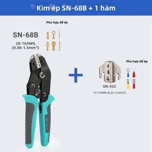 Bộ Dụng Cụ Bấm Dây Điện Cho Thợ Điện Với Đầu Kẹp Thay Nhanh Dùng Cho Đầu Nối Dupont JST Không Cách Điện Đầu Nối Dạng Thùng Mở Đầu Nối Năng Lượng Mặt Trời MC4 Làm Bằng Thép Carbon.