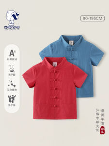 Retro Chinese Style Childrens Clothing Short Sleeve