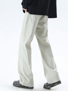 กางเกงยีนส์ทรงตรงขาบานเอวสูงสำหรับผู้ชาย กางเกงขายาวทรงหลวม กางเกงยีนส์ทรงหลวมสำหรับผู้ชาย สไตล์ย้อนยุค CleanFit