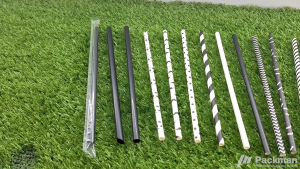 (100pcs Individually Pack) Disposable Plastic Straws 210mm Transparent Straight Bubble Tea Straw