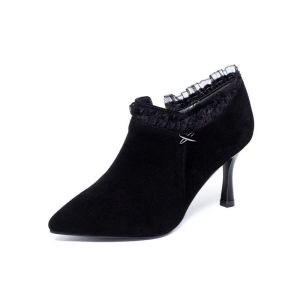 รองเท้าส้นสูงหนังแท้สำหรับผู้หญิง ทรงหัวแหลม ทรงสวมสบาย ทรงหัวแหลม ส้นสูง ทรงหัวแหลม รองเท้าส้นแบนแบบสวมสบาย