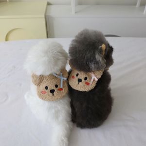 South Korea Cute Cartoon Bear Heattech Fall and Winter Plush Dog Dog Scarf Cat Saliva Towel Bib Bichon Teddy/Pomeranian