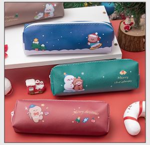 Hộp đựng bút Túi đựng bút bằng da chủ đề Giáng sinh Noel xinh xắn - TamaChan