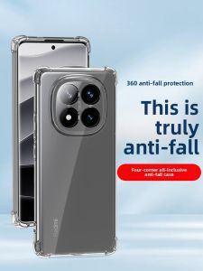 RISEOUS | Transparent Silicone Protective Case For Xiaomi Redmi Note15 Pro Plus Anti-Fall Four Corner Airbag Shockproof Shell For Men And Women