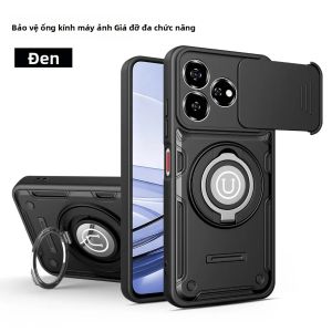 360 ° Ốp Điện Thoại Từ Tính Xoay Được Với Giá Đỡ Vòng Tròn Và Nắp Che Camera Trượt Dành Cho ZTE Blade A56/A55/A36/A35/Axon 60