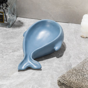 Whale Soap Dish Ceramic Drainage Soap Box Bathroom Storage Soap Holder Minimalist Creative Hotel Toilet Soap Holder For Home