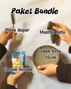Bundle Set Cobek 16 dan Munthu Pisau Kecil Garam Dapur  - Kitchenware MURAH