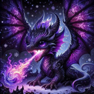 Acrylic Paint By Numbers Glowing Purple Winged Dragon Painting By Numbers On Canvas Coloring By Number For Adults Paint Digital