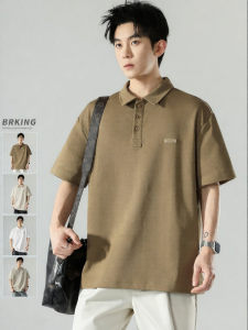 Wood soon | Heavy Loose Fit Summer New Mens Polo Shirt